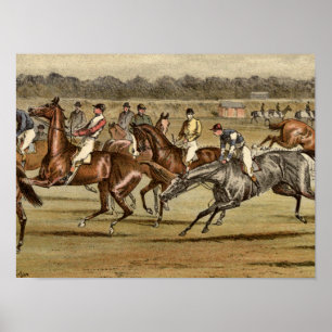 1886 Tävla för Steeplechase Horse Skriv ut Poster