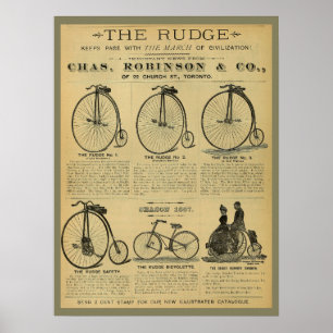 1886-Vintages höghjulsmagasin och bildkonst Poster