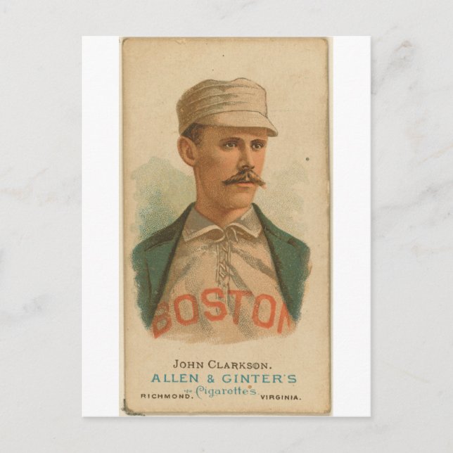 1887 John Clarkson Boston Beaneaters Vykort (Framsida)