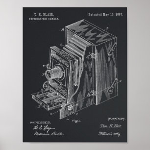 1887 Kamerapatent Art Teckning Skriv ut Poster