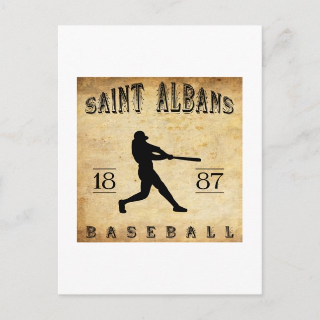 1887 Saint Albans Vermont Baseball Vykort (Framsida)