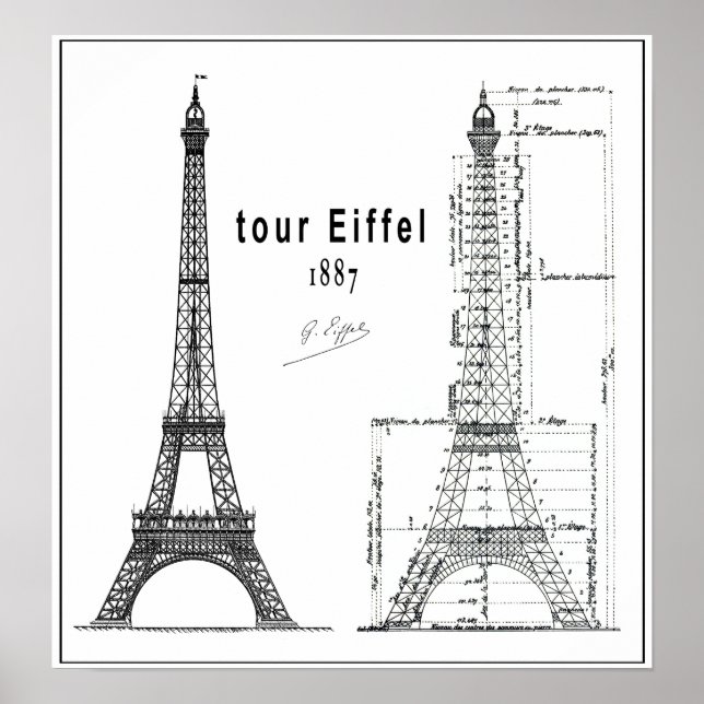 1887 TOUR EIFFEL POSTER (Framsidan)