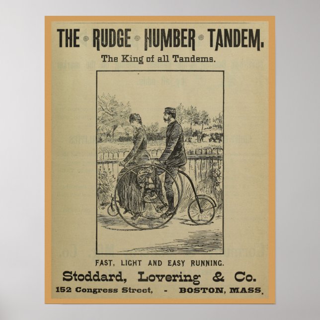 1887 Vintage Rudge Bicycle Magazine and Art Poster (Framsidan)