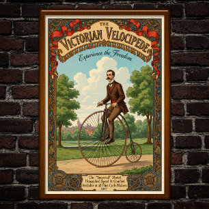 1887 Vintage Viktorian Bicycle Advertising Poster