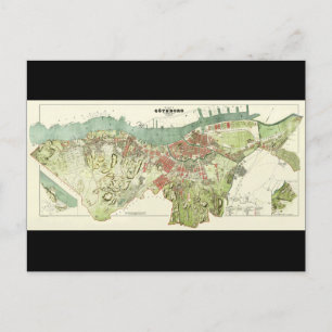 1888 Karta i Göteborgs Sverige av Ludvig Simon Vykort