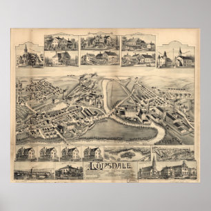 1888 Lonsdale, Lincoln, RI-fåglar synar den Poster