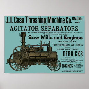 1889 Ångmotor och jordbrukstraktorproduktion Poster