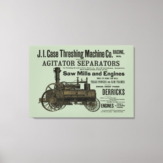 1889 Ångmotorsuppfödning i Maskin Canvastryck (Framsida)