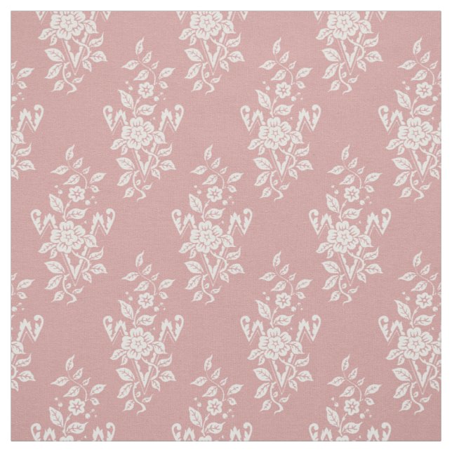 1889 Blommigt, Rosa Tyg (Provkarta)
