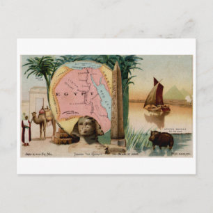 1889-Egypteners Vintage-kort Vykort