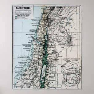 1889 Palestina Karta, Mellan östern Poster