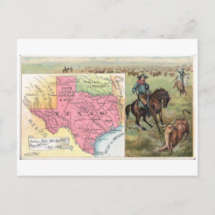1889 Texas Vintage Trading Card Vykort