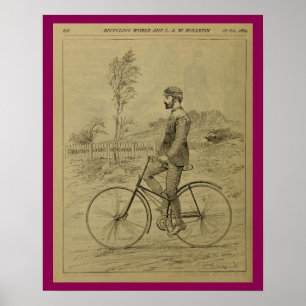 1889 Vintage Bicycle Magazine and Art Poster
