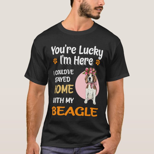 188 Du är ett lyckligt hem med min beagle T Shirt (Framsida)