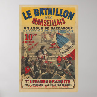 1890 Affisch Bataillon des Marseillais