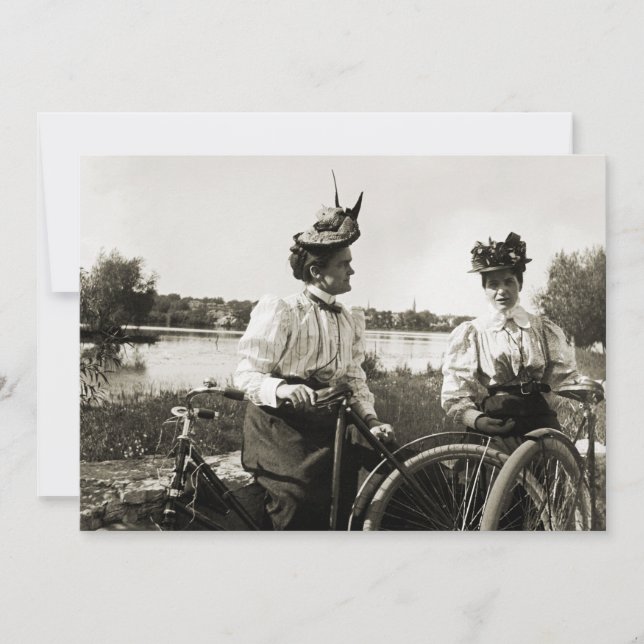 1890 års Bicycle Resa inbjudan Woman Victorian-era (Framsida)