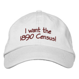 1890 Census Embroied Baseball Cap Broderad Keps