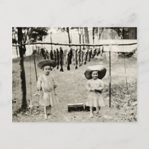 1890 Girls-fiske Vykort