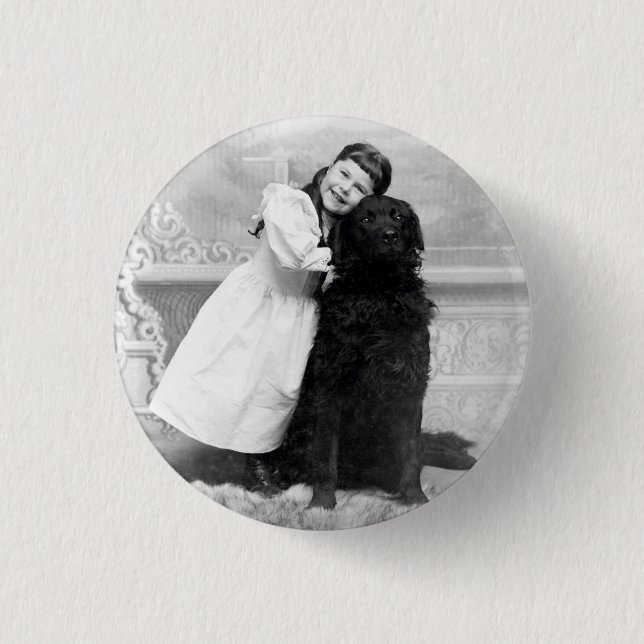 1890 le flicka och henne Retrieverhund Knapp (Framsida)