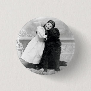 1890 le flicka och henne Retrieverhund Knapp