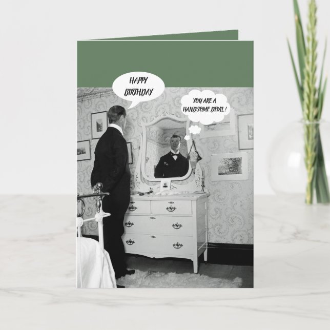 1890 ' MAN FÖR S-SPEGELREFLEXION SOM TALAR TILL KORT (Framsida)