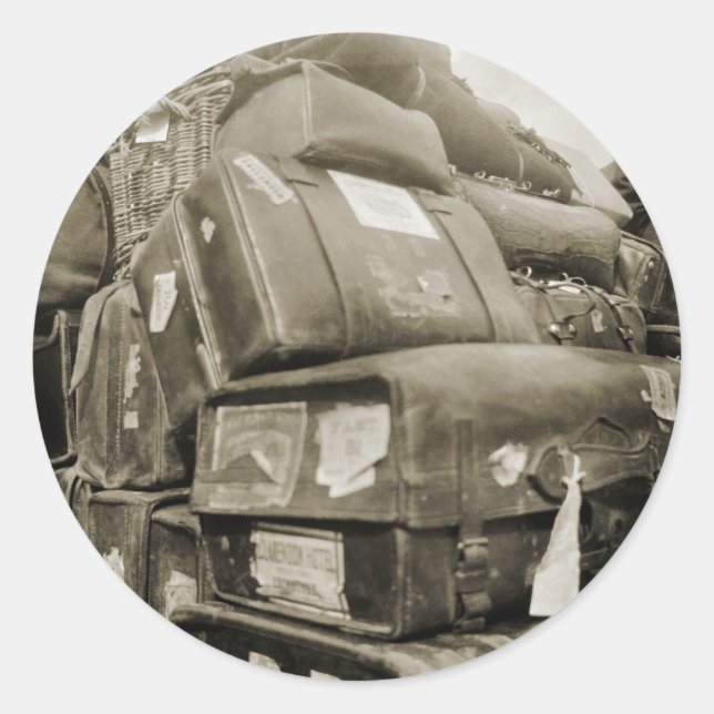 1890:S RESETEAMSTER WAGON SUITCASE RUNT KLISTERMÄRKE (Framsida)