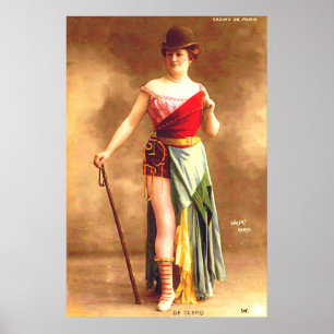 1890-talet De Clercq entertainer vid Casino de Par Poster