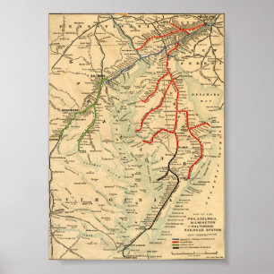 1890-talet Philadelphia, Wilmington och Baltimore Poster