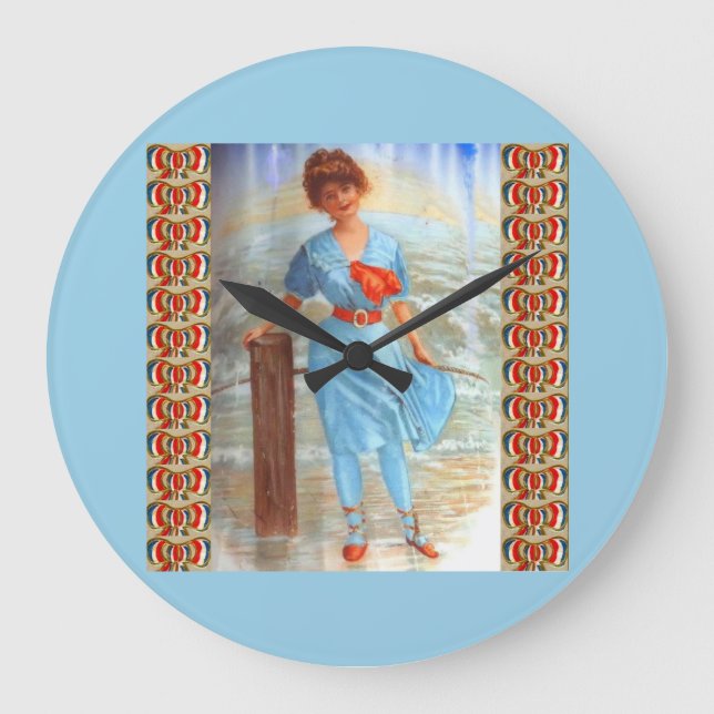 1890-talet Victorian dam på stranden Stor Klocka (Framsida)