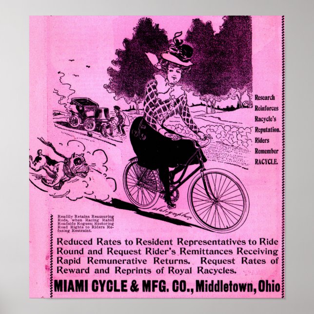 1890-talets cykel och racycle poster (Framsidan)