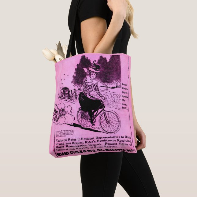 1890-talets cykel och racycle tygkasse (Närbild)