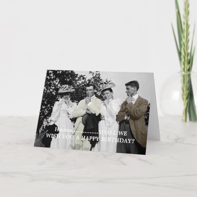 1890-talets Dapper Manar, väl tryckt på Birthday C Kort (Framsida)