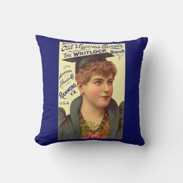 1890-talets gamla Virginia Cheroots och utskrift Kudde (Framsida)