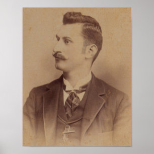 1890-talets mustasch man poster