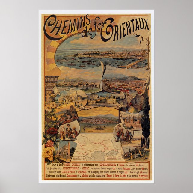 1890-talets orientaliska järnvägar till Konstantin Poster (Framsidan)