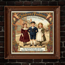 1890-talets Vintage Reklam för barnkläder