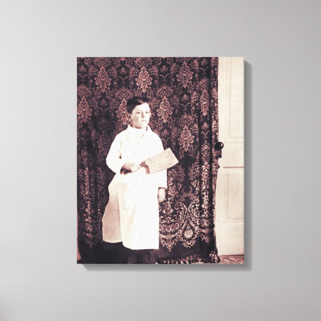 1890's Butcher Boy med Cleaver Photograph Canvastryck (Framsida)