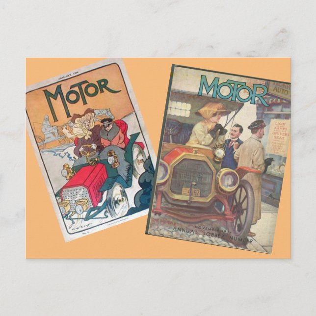 "1890's Motor Cover Postcard" Vykort (Framsida)