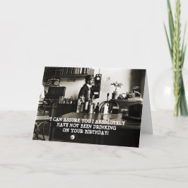 1890'S PHOTO FUNNY BIRTHDAY MAN ON MOBIL FLASKOR KORT