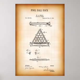 1891 BOLL-RACK PATENT BASSÄNG POSTER