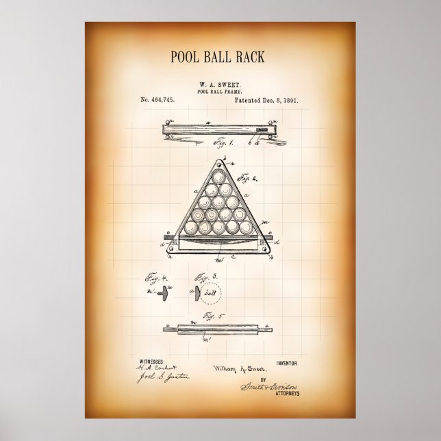 1891 BOLL-RACK PATENT BASSÄNG POSTER (Framsidan)