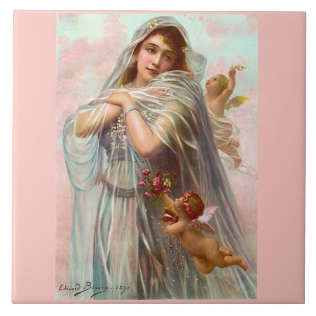 1891 Edouard Bisson The Fiancée Kakelplatta (Framsidan)