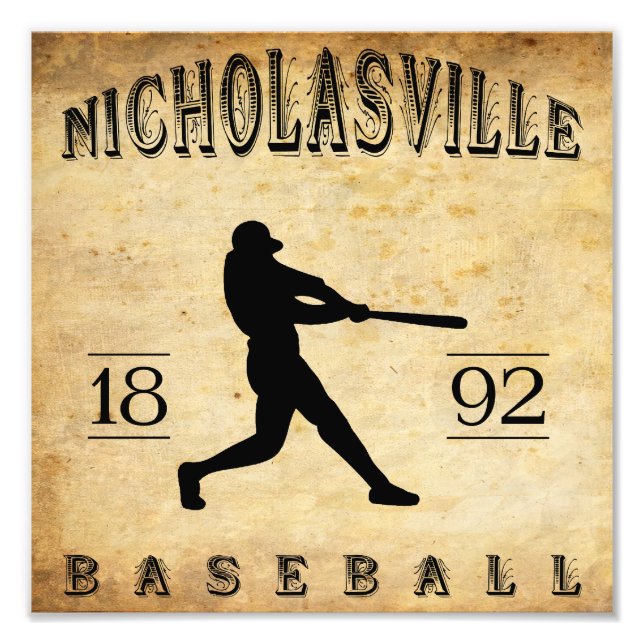 1892 Nicholasville Kentucky Baseball Fototryck (Framsidan)