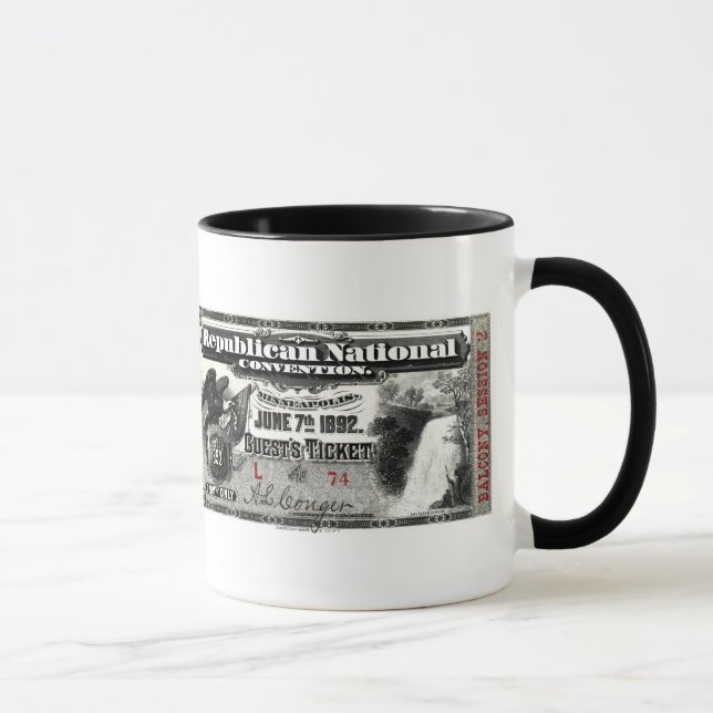 1892 Republikanska konventionen Biljett Mugg (Höger)