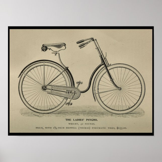 1892 Vintage Bicycle Magazine and Art Poster (Framsidan)