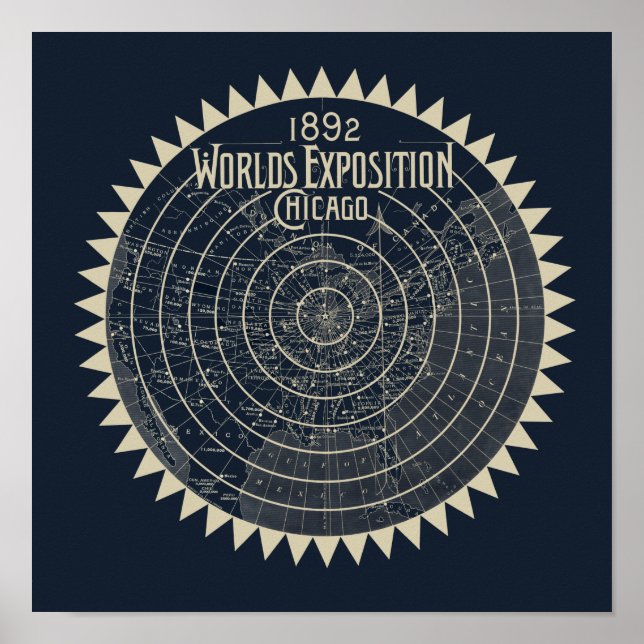 1892 Worlds Exposition Chicago Poster (Framsidan)