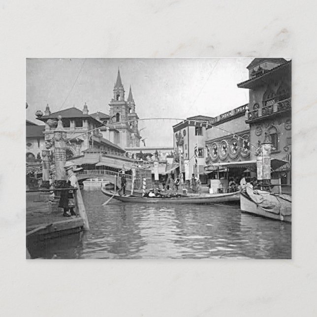 1893 Columbia Exposition "Canal of Venedig" Vykort (Framsida)