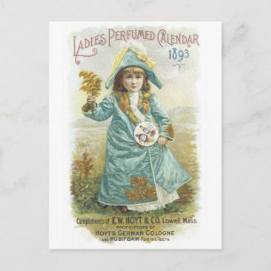 1893 Dam Perfumed Calendar Hoyt & Co. German Co. Vykort