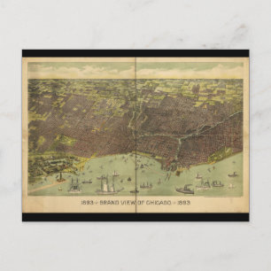 1893 Grand View of Chicago Illinois Vykort