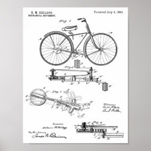 1893 Kontinuerlig utskrift av patenterad cykeldesi Poster